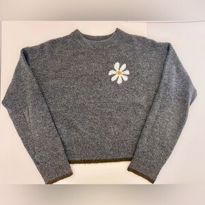 NATURAL LIFE Intarsia Icon Daisy Sweater